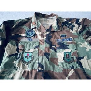 US Air Force Woodland Camo Military Large Regular Hot Weather Army Coat Patches